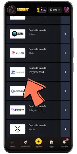 Paysafecard Seleziona